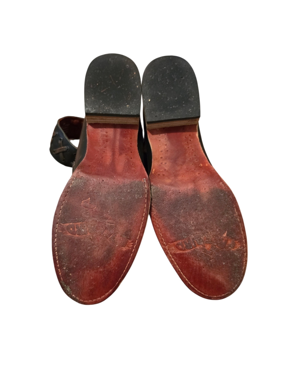 Freebird Moana Distressed Leather Ankle-Strap Flats in Brown - 10 - Picture 4 of 5